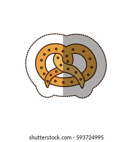 color pretzel bread icon, vector illustraction design image