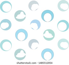 color print circles blue, clouds. For printing on t-shirts, patterns, vector. modern Art