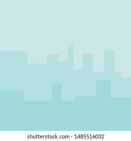 color print city in the fog. For printing on t-shirts, patterns, vector. modern Art. turquoise color