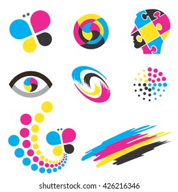 Color print icons.
Set of  colorful icons and design elements for presentation of color printing. Vector available.
