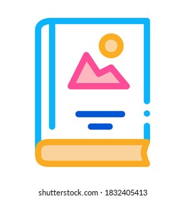 color printed book icon vector. color printed book sign. color symbol illustration
