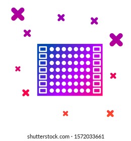 Color Printed circuit board PCB icon isolated on white background. Gradient random dynamic shapes. Vector Illustration