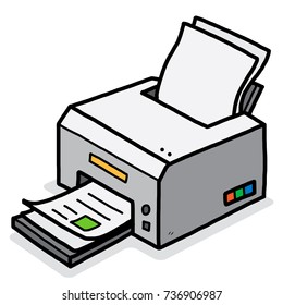 Printer printing sketch Royalty Free Vector Image