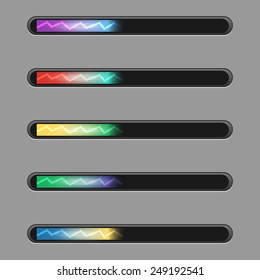 Color progress bars vector loading bars