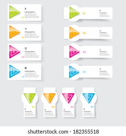 color progress paper banners / can be used for infographics / numbered banners / horizontal cutout lines / graphic or website layout vector