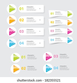 color progress paper banners / can be used for infographics / numbered banners / horizontal cutout lines / graphic or website layout vector