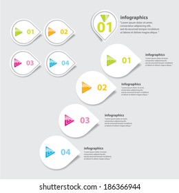 color progress paper banners / can be used for infographics / numbered banners / horizontal cutout lines / graphic or website layout vector
