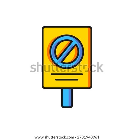 Color Protest icon isolated on white background. Meeting, protester, picket, speech, banner, protest placard, petition, leader, leaflet. Flat filled outline style with shadow. Vector