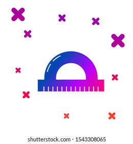 Color Protractor grid for measuring degrees icon isolated on white background. Tilt angle meter. Measuring tool. Geometric symbol. Gradient random dynamic shapes. Vector Illustration