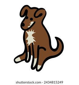 color puppy in doodle style.template for poster advertising print icon sticker design.