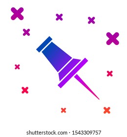 Color Push pin icon isolated on white background. Thumbtacks sign. Gradient random dynamic shapes. Vector Illustration