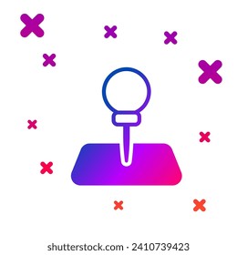 Color Push pin icon isolated on white background. Thumbtacks sign. Gradient random dynamic shapes. Vector