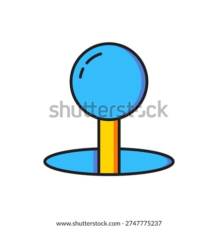 Color Push pin icon isolated on white background. Thumbtacks sign. Flat filled outline style with shadow. Vector