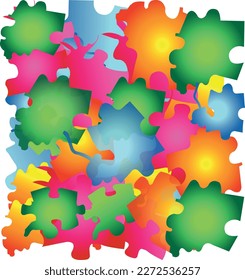 Farbpuzzle auf beliebigem Hintergrund