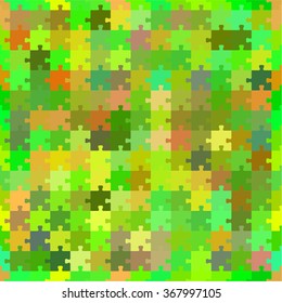 Color puzzle background . Vector jigsaw puzzle pattern (print, background, wallpaper, swatch) - vector illustration