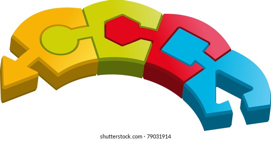 The Color puzzle from four blocks.