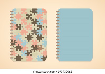 Color Puzzle Notebook Vector