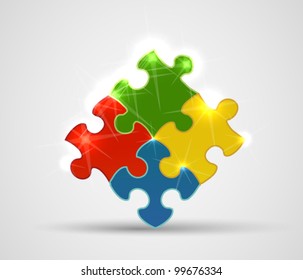 color puzzle pieces
