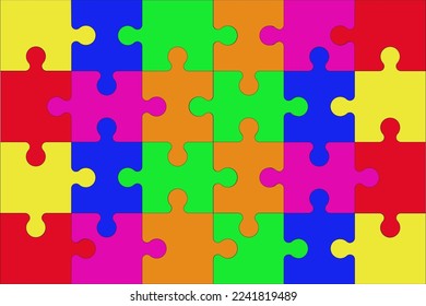 Vectores de rompecabezas de color aislados