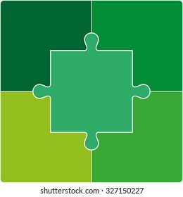 Color Puzzle set of five pieces. Vector illustration