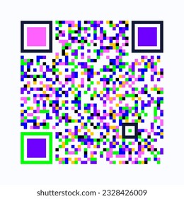 Color QR code. Quick Response code. Marketing and inventory management. Tracking and identification of products. Vector illustration.