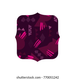color quadrate with memphis geometric style background