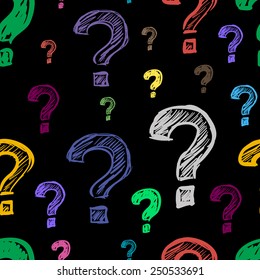 Color Question Marks On Black Background Stock Vector (Royalty Free ...