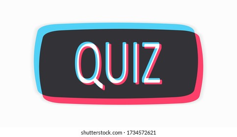 Color Quiz Button Isolated On A White Background. Social Media Templates Guess The Quiz. Templates With Colorful Quiz. Social Media Concept. Vector Illustration