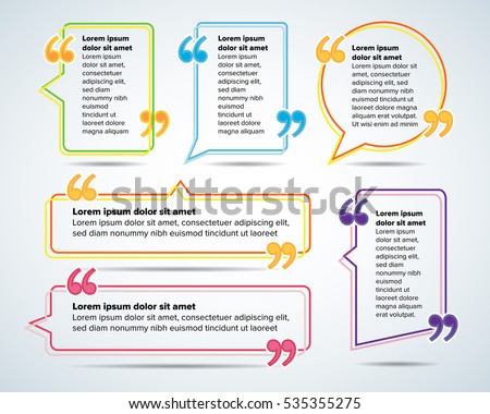 color quote blank templates quote bubble stock vector royalty free