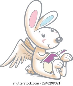 Color rabbit with wings,
Passionate, direct, love to share,
With just a little throb, he can fly into the sky.
