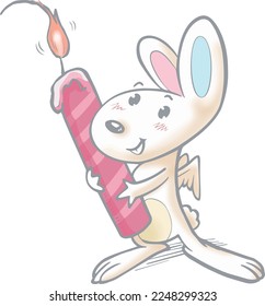 Color rabbit with wings,
Passionate, direct, love to share,
With just a little throb, he can fly into the sky.
