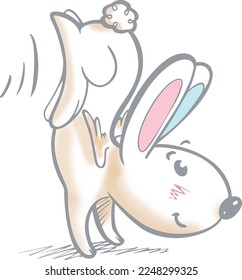 Color rabbit with wings,
Passionate, direct, love to share,
With just a little throb, he can fly into the sky.
