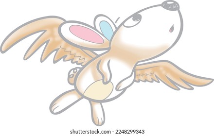 Color rabbit with wings,
Passionate, direct, love to share,
With just a little throb, he can fly into the sky.
