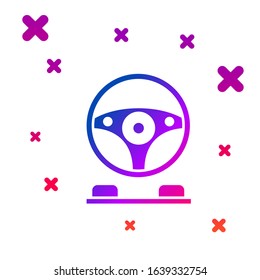 Color Racing simulator cockpit icon isolated on white background. Gaming accessory. Gadget for driving simulation game. Gradient random dynamic shapes. Vector Illustration