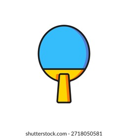 Color Racket for playing table tennis icon isolated on white background. Flat filled outline style with shadow. Vector