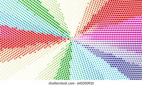 color radial dot halfton background 
