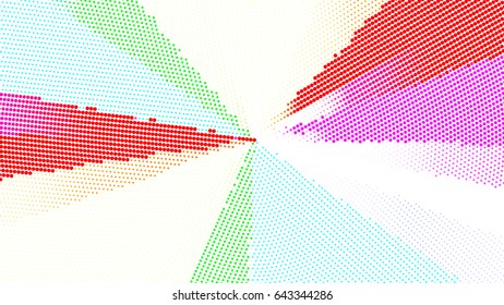 color radial dots halftone background 