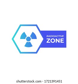 Color Radioactive icon isolated on white background. Radioactive zone symbol. Radiation Hazard sign. Gradient . Vector Illustration