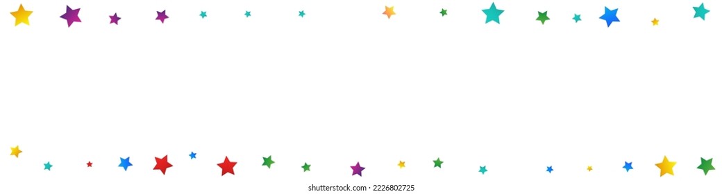 Color Rain Carnaval Vector White Panoramic Background. Carnival Constellation Texture. Invitation Splash Postcard. Rainbow Confetti Festival Illustration.