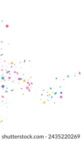 Color Rain Carnaval Vector White Background. Effect Round Invitation. Independence Polka Texture. Rainbow Circle Top Backdrop.