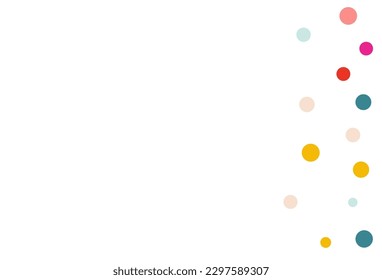 Color Rain Carnival Vector White Background. Flying Shine Wallpaper. Effect Splash Texture. Rainbow Circle Invitation Pattern.