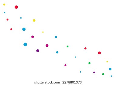 Color Rain Festival Vector White Background. Carnival Polka Banner. Top Shine Invitation. Rainbow Dust Festive Backdrop.