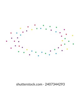 Color Rain Flying Vector White Background. Decoration Constellation Invitation. Effect Confetti Illustration. Happy Dust Invitation Wallpaper.