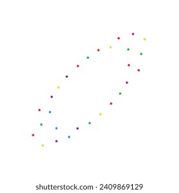 Color Rain Fun Vector White Background. Independence Starfall Banner. Invitation Constellation Postcard. Rainbow Stars Celebration Texture.