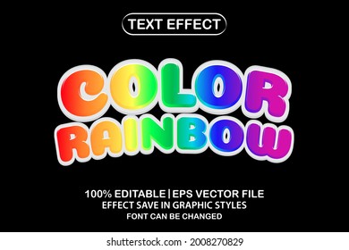 Color Rainbow 3d Editable Text Effect