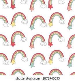 color arcoiris nube línea estrella de texto negro y blanco ilustración arte vectorial lema de tee