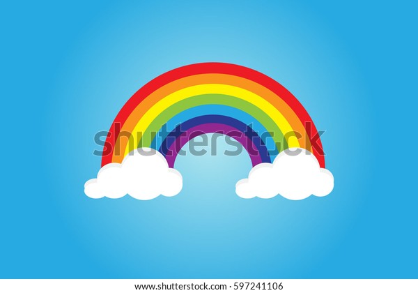 Color Rainbow With Clouds, With Gradient\
Mesh, Vector\
Illustration