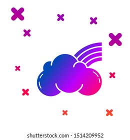 Color Rainbow with clouds icon isolated on white background. Gradient random dynamic shapes. Vector Illustration
