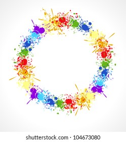 Color rainbow paint splashes for background vector eps
