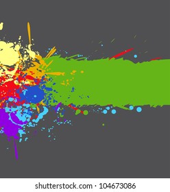 Color rainbow paint splashes for background vector eps